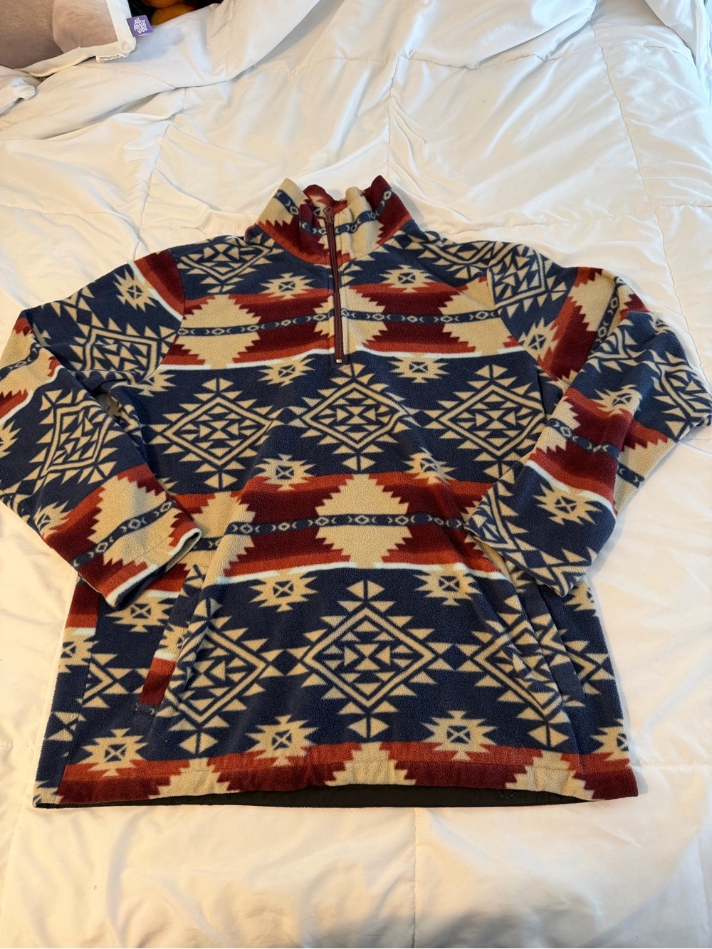 Pacsun men’s southwestern aztec print quarter zip fleece sweater